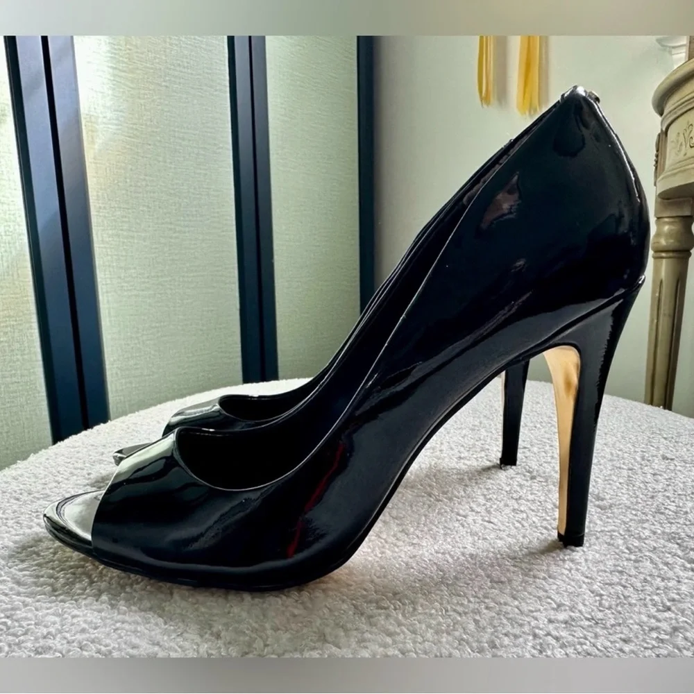 Ted Baker Patent Leather Peep Toe Pumps, Classic Formal Luxury, NWOB, Size 41